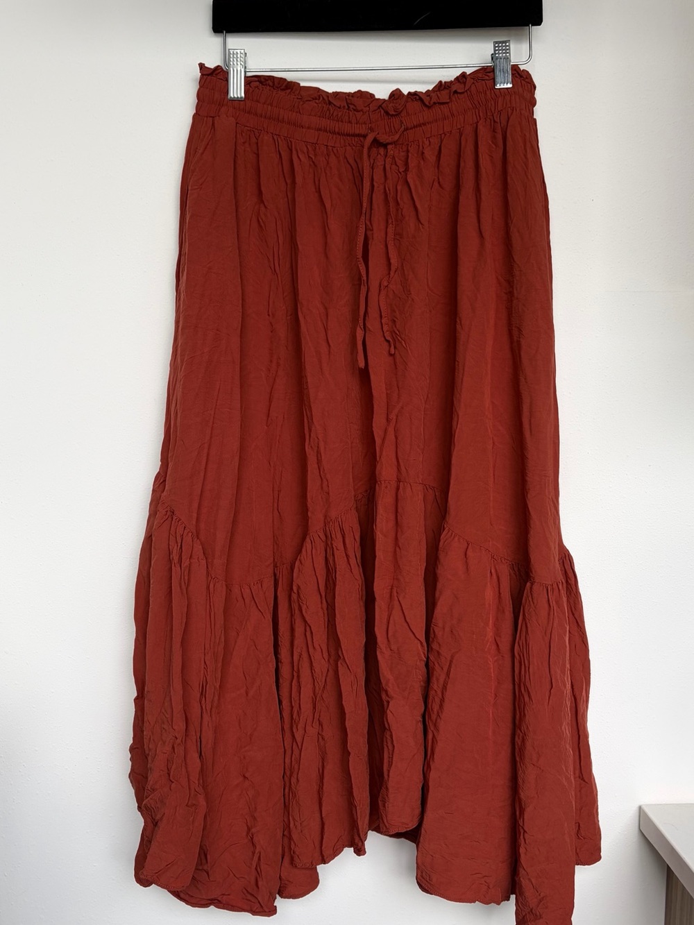 Scarlet Darkness High Waist Tiered Renaissance Maxi Skirt Gothic Orange Large - Picture 4 of 10